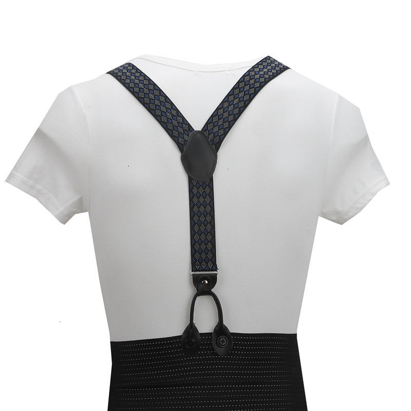 Tirantes con botones para adultos de 1,38 pulgadas de ancho, Tirantes de cuero auténtico negro con forma de Y en la espalda, Ligas Tirantes para hombre, banda elástica para colgar de 3,5x120cm
