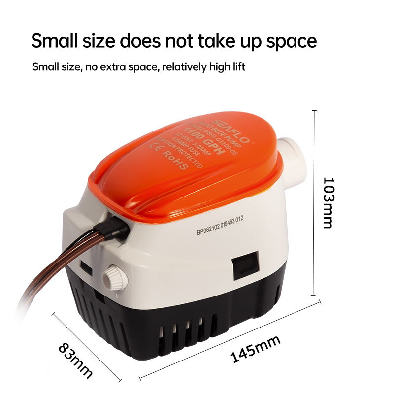 Seaflo Marine Bilge Drainage Pomp 12V Dompelbare Kleine Dc Speedboot Laag Waterniveau Automatische 24V Pomp