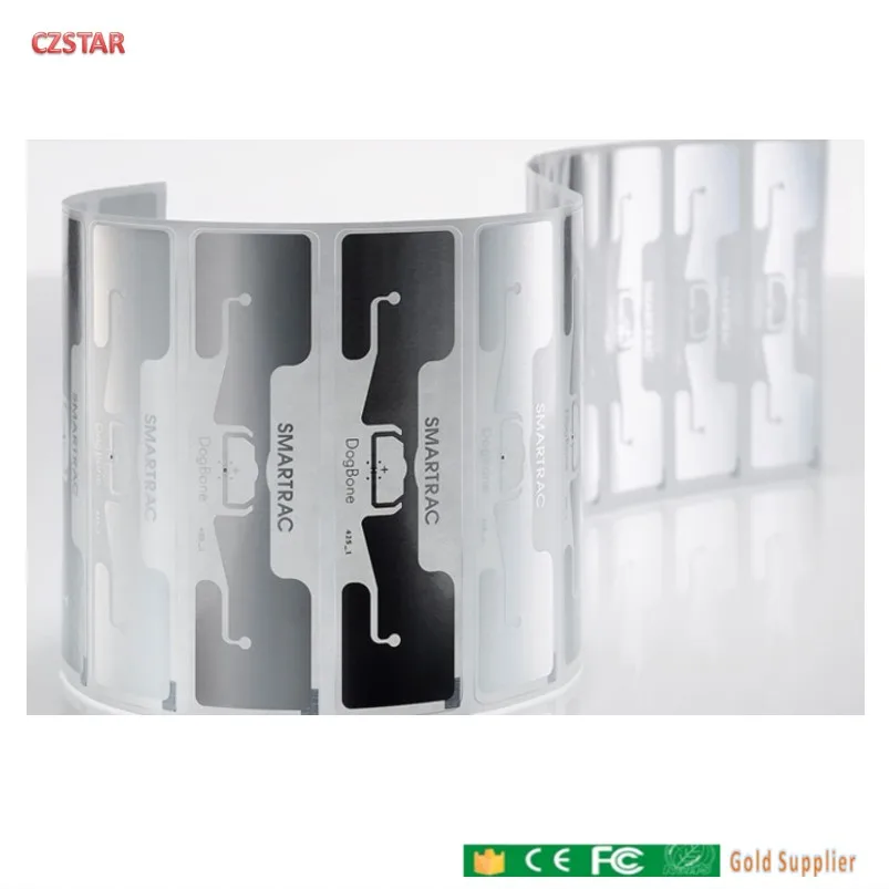 Czstar 100 шт. smartrac dogbone радиочастотная бирка дальнего действия impinj monza r6 epc gen2 пассивная uhf rfid-бирка наклейка влажная инкрустация 860-960 МГц