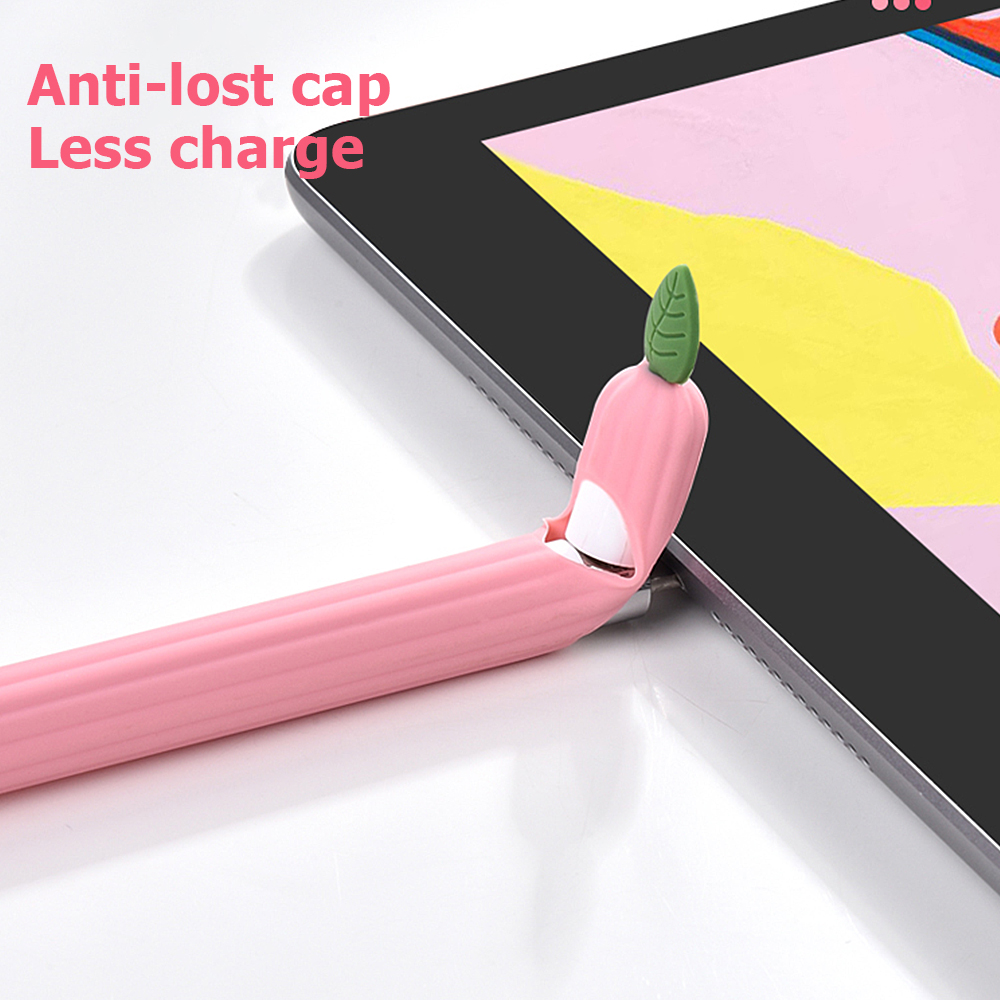 Dễ Thương Quả Dẻo Silicone Dành Cho Apple Bút Chì 1st 2nd Thế Hệ Vỏ Bảo Vệ Cho Apple Bút Chì 1 2 Rau Củ Silicone Trường Hợp