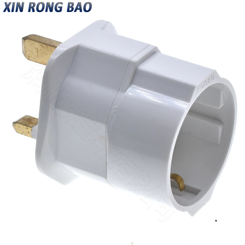 Nova superfície branca preta alemanha/frança/rússia para reino unido 3 pinos com 13a 250v plugue fundido adaptador de viagem soquete tipo reino unido plugue XD-501-E