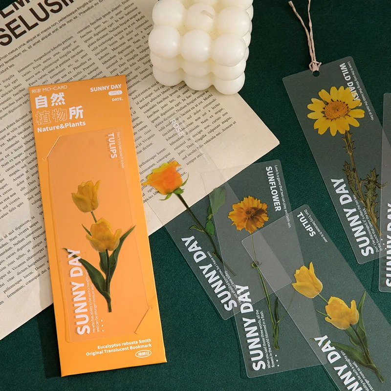 5 Cái/bộ Thực Vật Tự Nhiên Hoa Lá Series Bookmark PVC Đọc Đánh Dấu Sách Trang Sách Bút Văn Phòng Phẩm Cung Cấp Quà Tặng