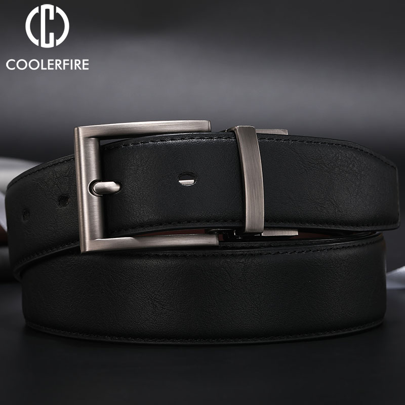 Cinturón Reversible informal de alta calidad para hombre, cinturón de cuero genuino, correa para hombre, pantalones vaqueros de lujo, cinturón de vestir para hombre