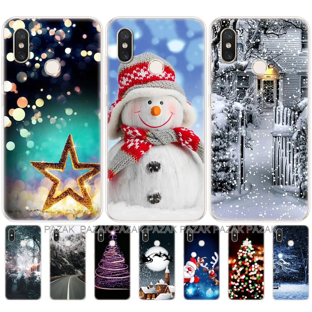 Casing untuk Xiaomi Mi 8 6.21 Inci untuk Xiaomi Mi 8 SE 5.88 Inci Sampul Ponsel untuk Xiaomi Mi8 Pro Musim Dingin Pohon Salju Natal Tahun Baru