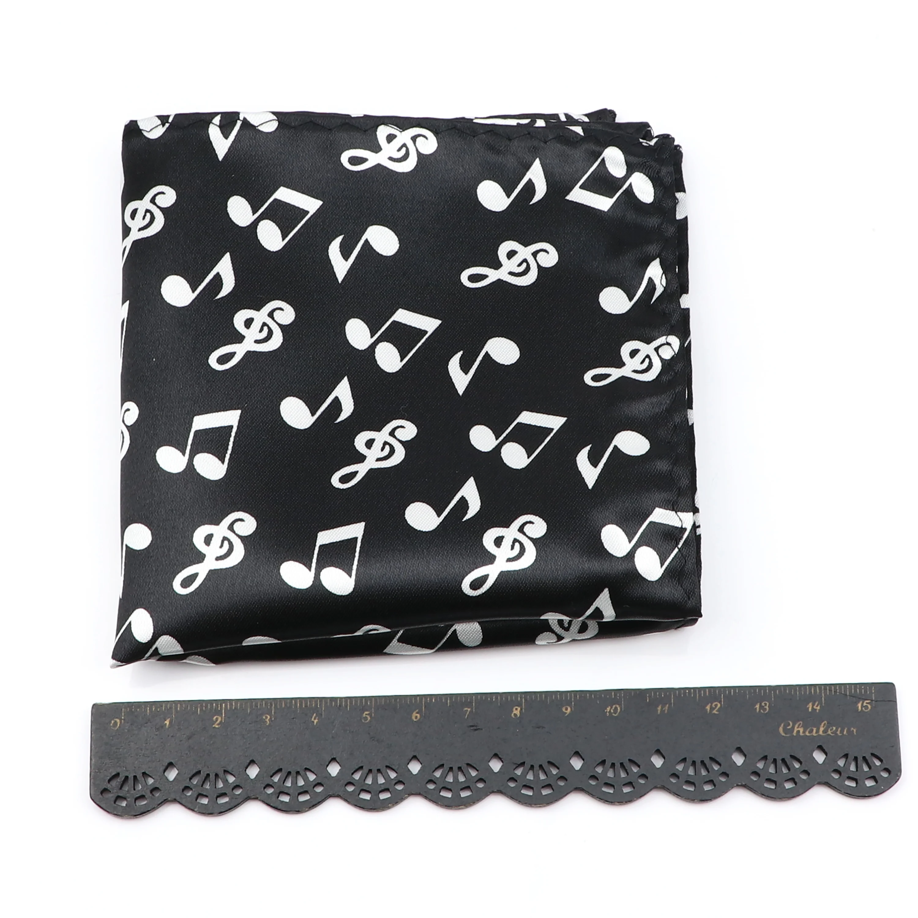 ดนตรีพ็อกเก็ตสแควร์เปียโนเพลงกีตาร์ลายสก๊อตผ้าเช็ดหน้าโพลีเอสเตอร์ Hankie ลำลองน่ารักของขวัญ Tuxedo Bowtie อุปกรณ์เสริม