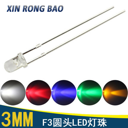 100 Chiếc F3 F5 LED Xanh Đỏ Vàng Xanh Dương Trắng Vàng Siêu Sáng Nhúng 5MM 3MM Chất Lượng Cao đính Hạt Đèn LED Phát Sáng