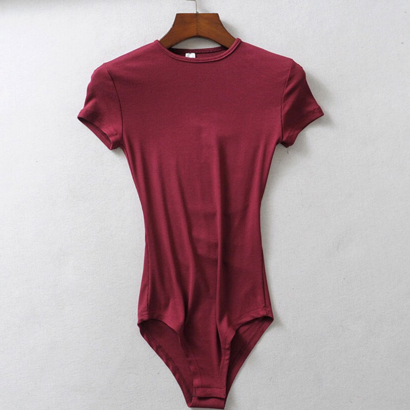 She'smoda Mùa Xuân 2020 Ins Cổ Tròn Nơ Nữ Bodysuit Tay Ngắn Mỏng Bodycon Áo