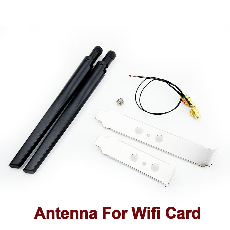Juego de antena externa 2x6DBi RP-SMA con Cable de extensión IPEX MHF4 2,4 GHz 5GHz banda Dual para tarjeta Wifi M.2 Intel AX200 AX210
