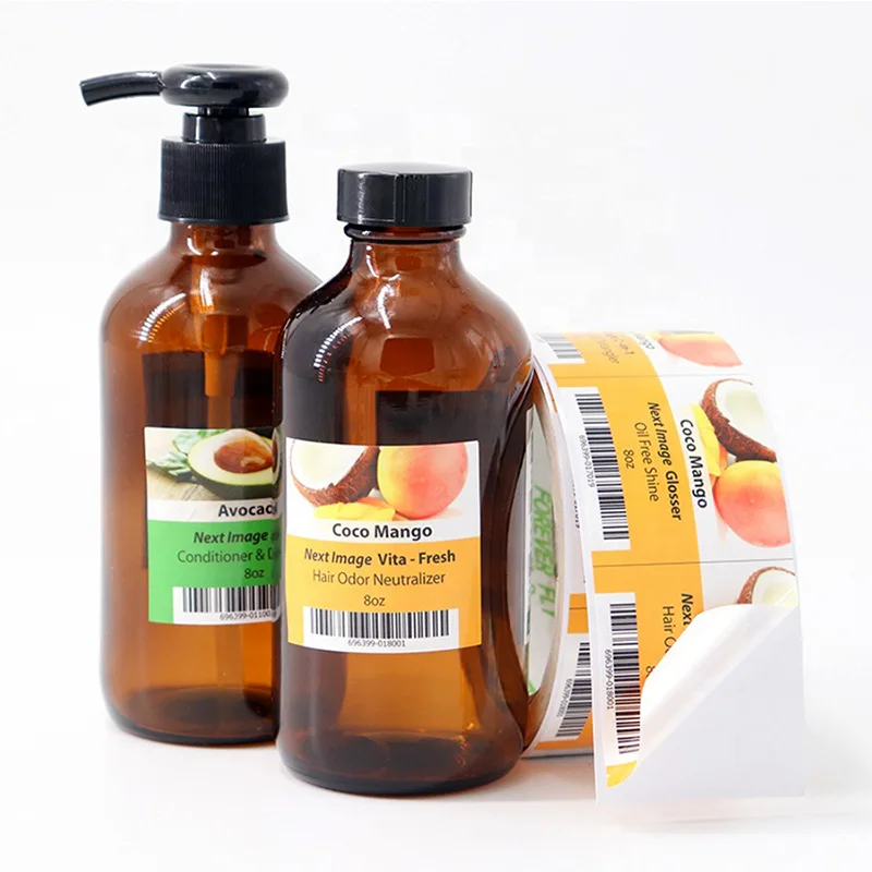 Tùy Chỉnh Giấy Phủ Dược Phẩm Bình Dán Thân Thiện Với Môi Trường Cuộn Mực In Đựng Mỹ Phẩm Bao Bì Nhãn Với Ốp Viền Chỉ Vàng Bo