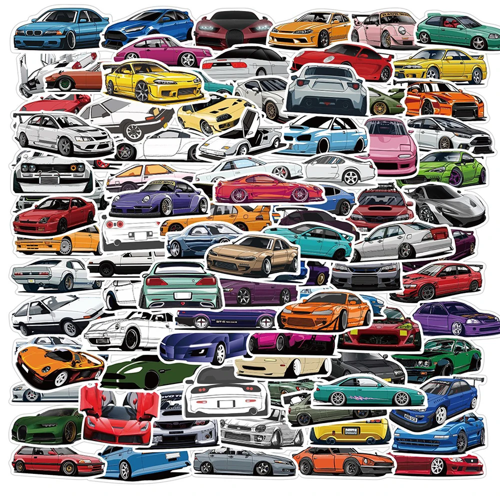 10/50/100 Uds. Pegatinas JDM de carreras de reequipamiento coche motocicleta portátil guitarra impermeable Graffiti pegatina genial calcomanía chico juguetes clásicos