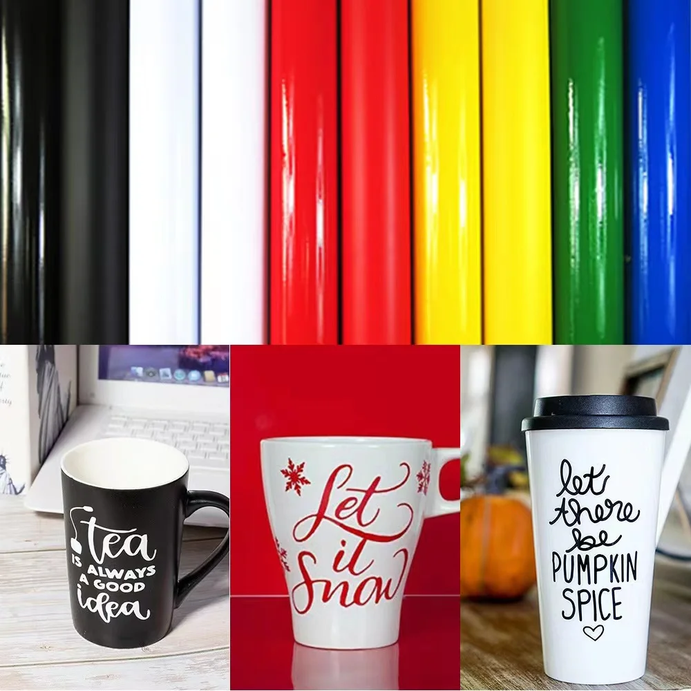 1 Cuộn 12 "X 5 '/30Cm X 150Cm Vĩnh Viễn Tự Dính Vinyl Màu Sắc Cho Trang Trí thiết Kế Miếng Dán Cốc Thủy Tinh Thủ Công Cho Cricut