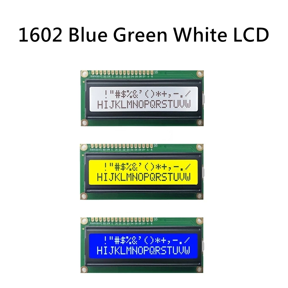LCD1602 1602 모듈 파란색/녹색 화면 IIC/I2C 16x2 문자 LCD 디스플레이 모듈.1602 5V 녹색 화면 및 흰색 코드