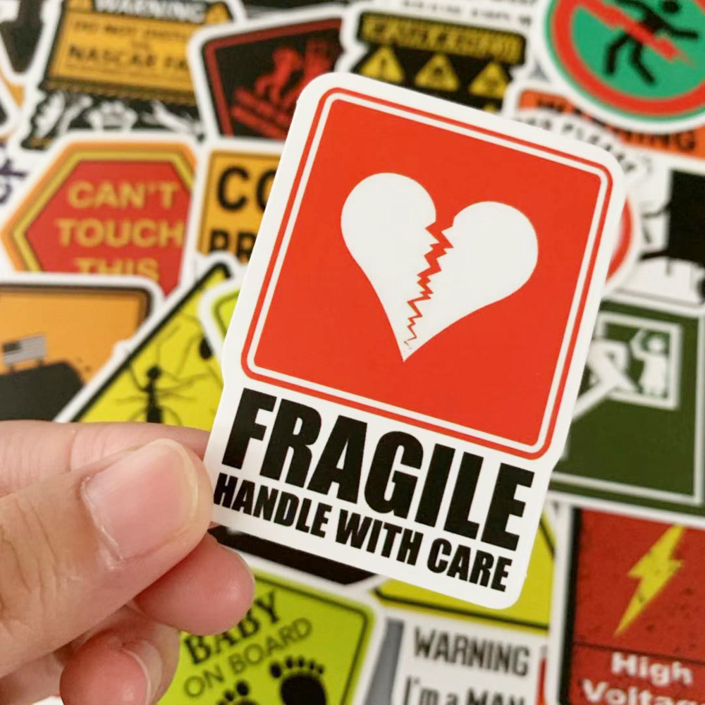 10/30/50 Con Cảnh Báo Dán Nguy Hiểm Cấm Dấu Hiệu Nhắc Nhở Chống Nước Miếng Dán Decal Laptop Xe Máy Hành Lý Điện Thoại ván Trượt Tuyết