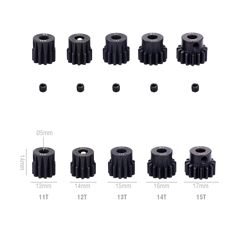 M1 5mm 11T 12T 14T 15T 17t 18t 20T 21t 22T 24T 25T 26T 28T 30T Schwarz stahl metall Ritzel Motor Getriebe Für 1/10 Rc Modell Auto Motor