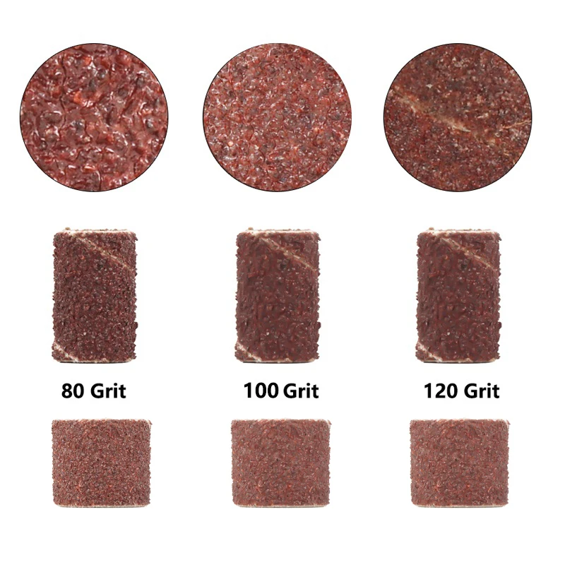 Chà Nhám Trống #80 #100 #120 Nhám 6.35Mm 12.7 Chà Nhám Mandrel Dremel Rotary dụng Cụ Dụng Cụ Làm Mòn Băng Chà Nhám