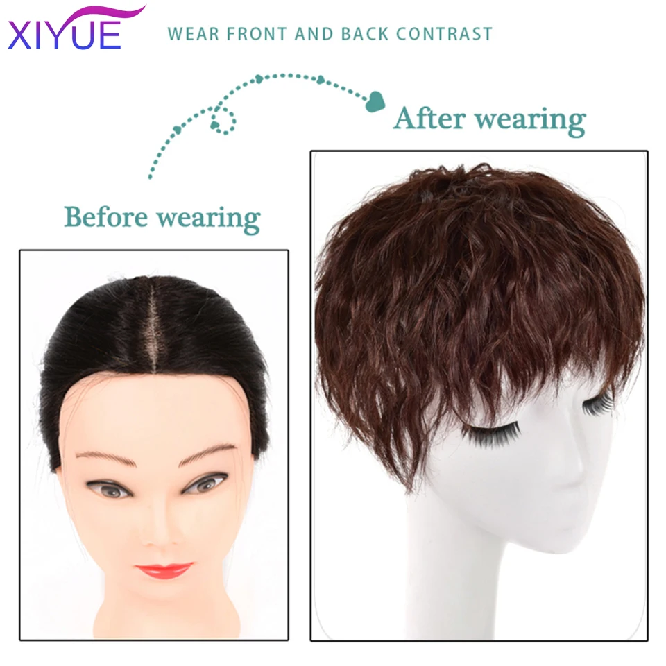 XIYUE Đen Tự Nhiên Nâu Quán Quân Với Nổ Kẹp Tóc Phần Mở Rộng Bộ Tóc Giả Chịu Nhiệt Sợi Dành Cho Nữ
