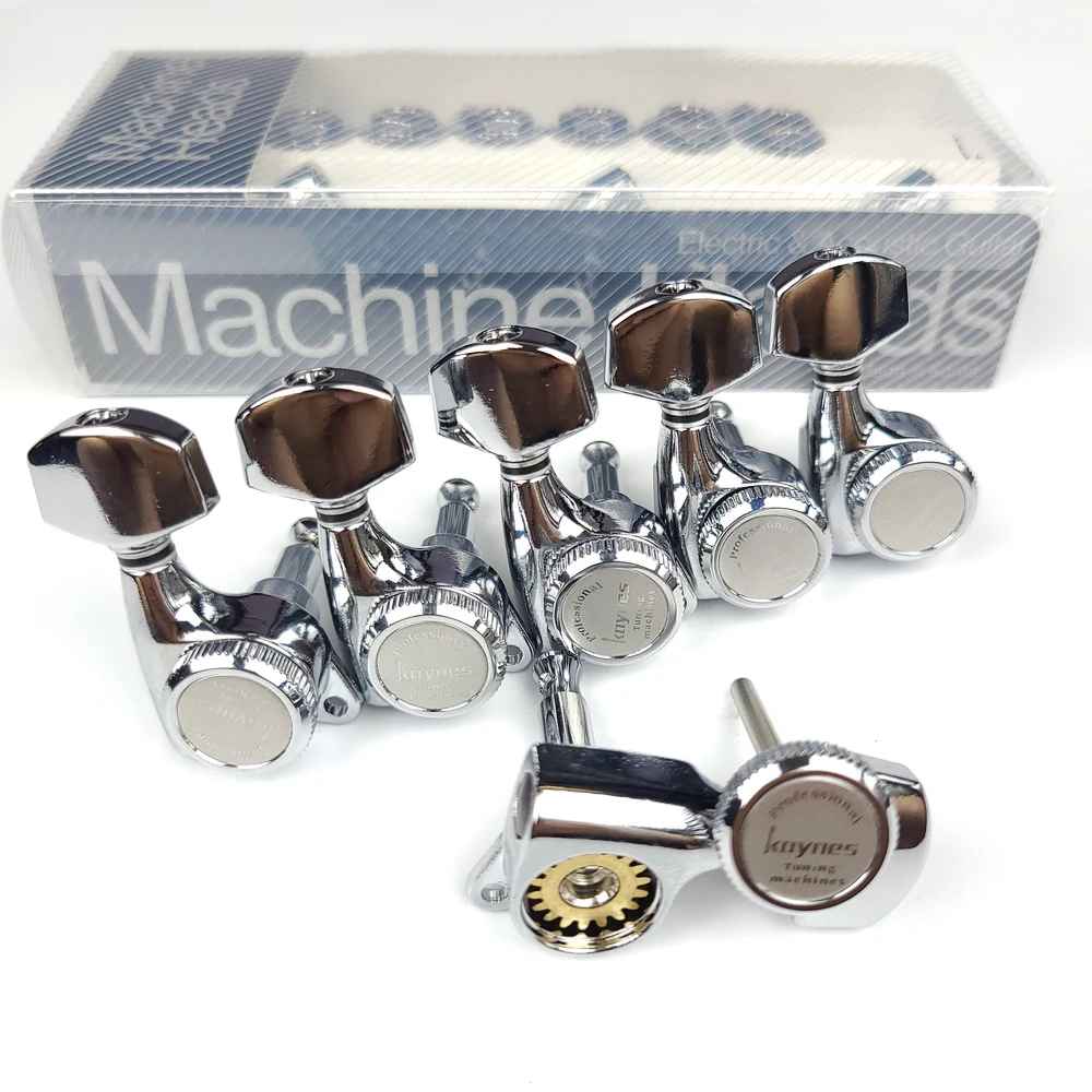 1 Bộ Đàn Guitar Khóa Chỉnh Âm Guitar Điện Máy Đầu Chỉnh Âm Khóa Dây Chỉnh Chốt Chrome Bạc 【Made Trong Korea】