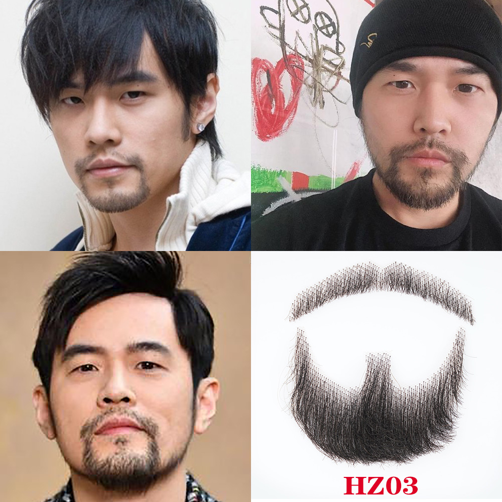 Silky Nep Lace Beard หนวดปลอมสําหรับชายหนวด Hand Made โดยผมจริง Barba Falsa คอสเพลย์สังเคราะห์ลูกไม้ที่มองไม่เห็นเครา