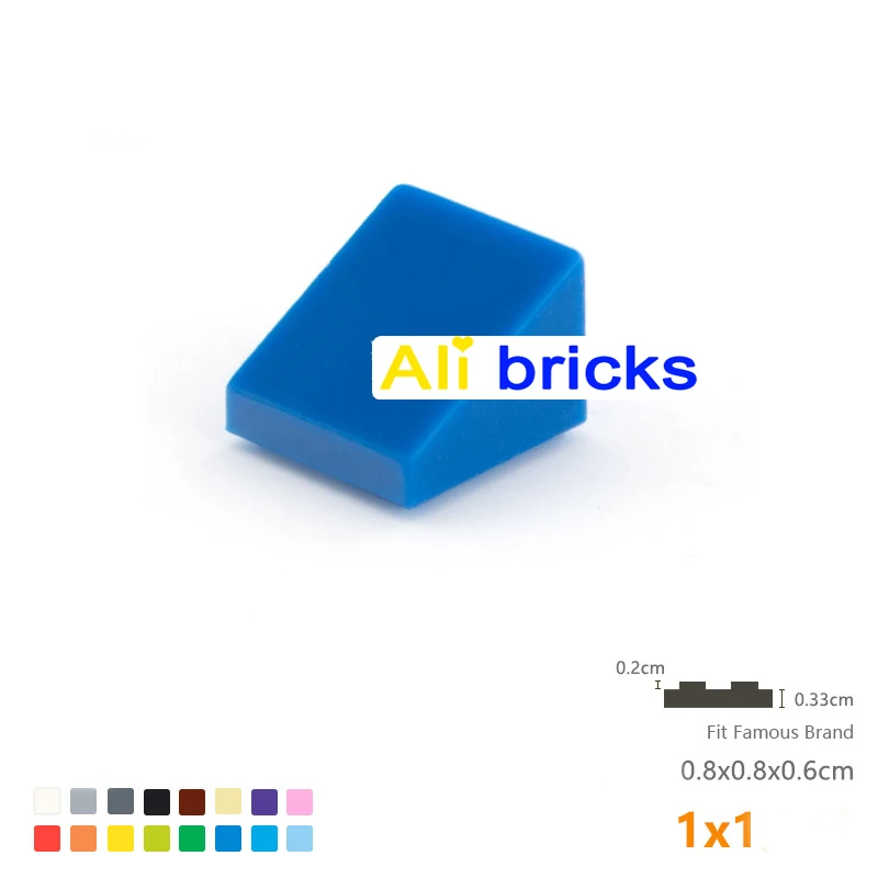 100pcs DIY Building Blocks Figure Smooth Bevel Bricks 1x1 Educational Creative Size Compatible With 54200 Toys for Children