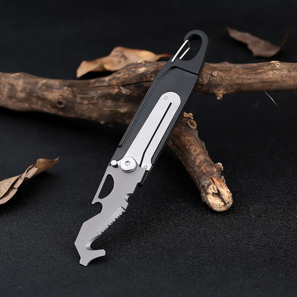 Mới Móc Khóa Thép Không Gỉ Gấp Gọn Dụng Cụ Đa Năng Cá Tính Sáng Tạo Mini Dụng Cụ Mở Nắp Hộp Dây Kéo Cắt Tua Vít