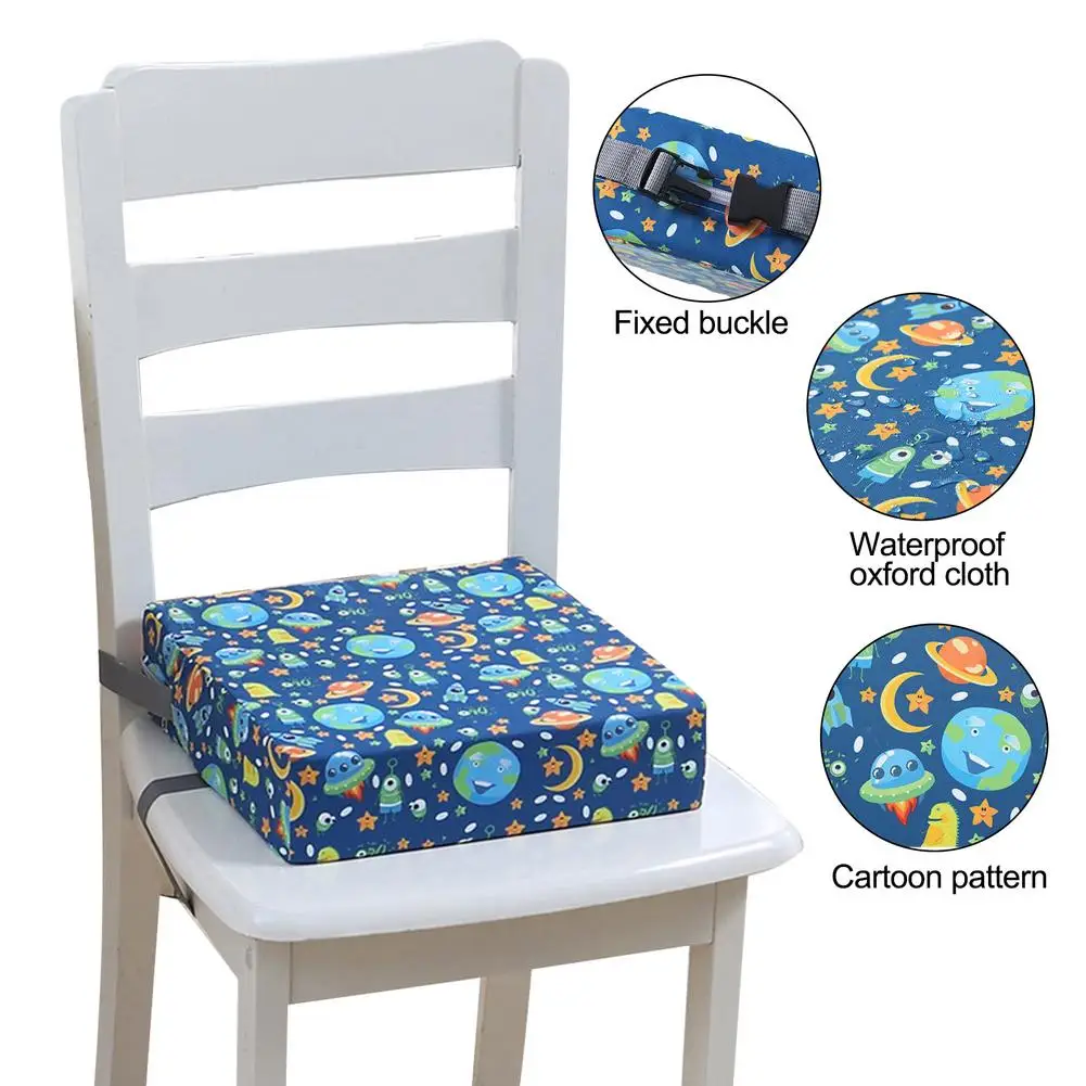 Almofada de cadeira aumentada para crianças, moderna, removível, almofada de linho, antiderrapante, cadeira de jantar, tapete grosso, cadeira de mesa, reforço