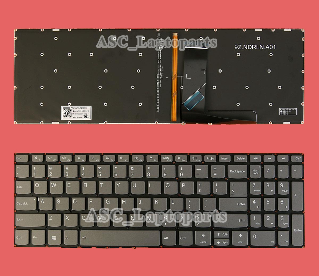 Baru Kami QWERTY Keyboard untuk Lenovo Ideapad S145-15IIL BS145-15IGM BS145-15IWL S145-15IKB S145-15IML S145-15IWL BACKLIT Hitam Abu-abu