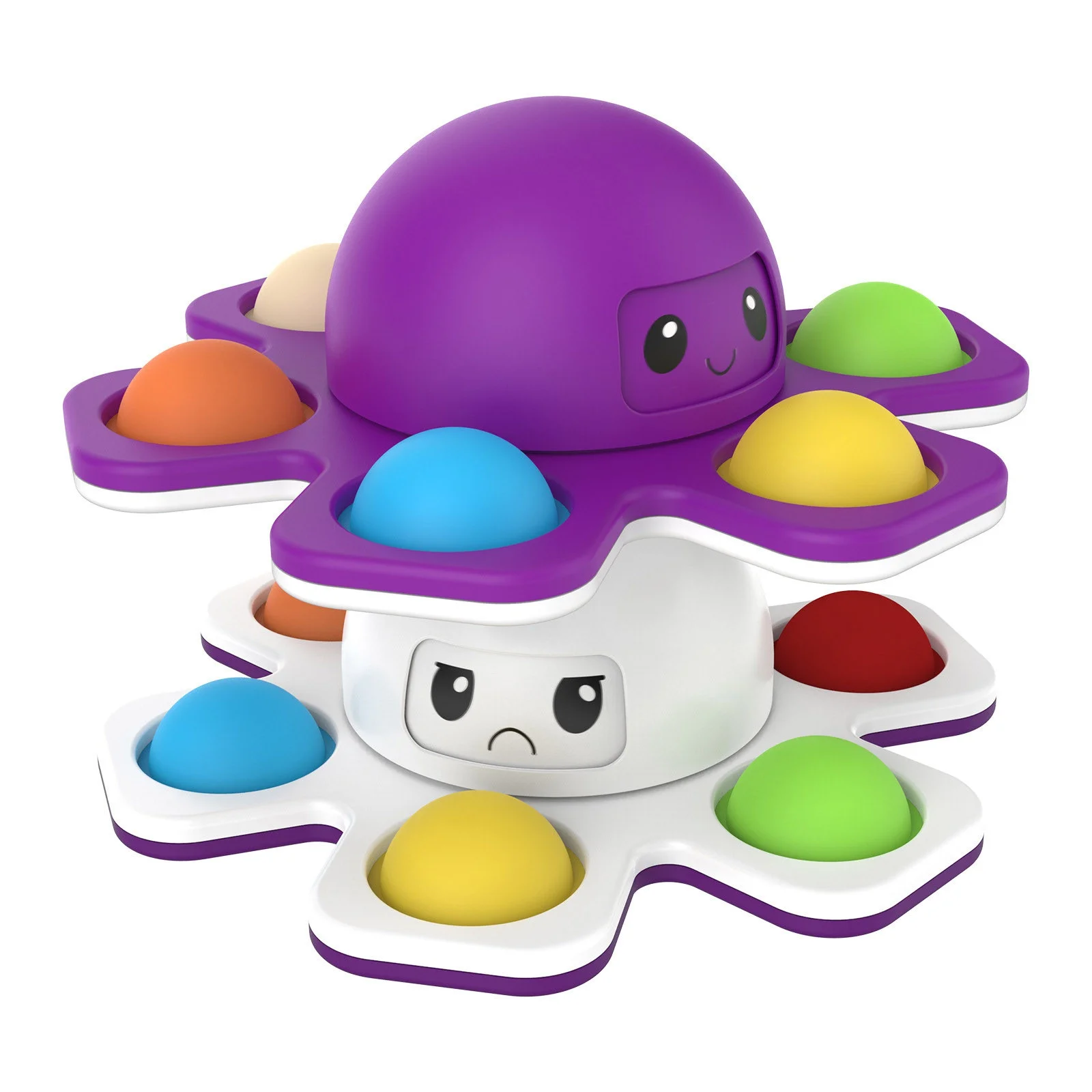 1PCS ใหม่ Anti Stress Push Bubble Fidget Spinner Face-เปลี่ยน Sensory ของเล่น Push popete Spiner ความเครียดบรรเทา Fidget ของเล่นสําหรับเด็ก