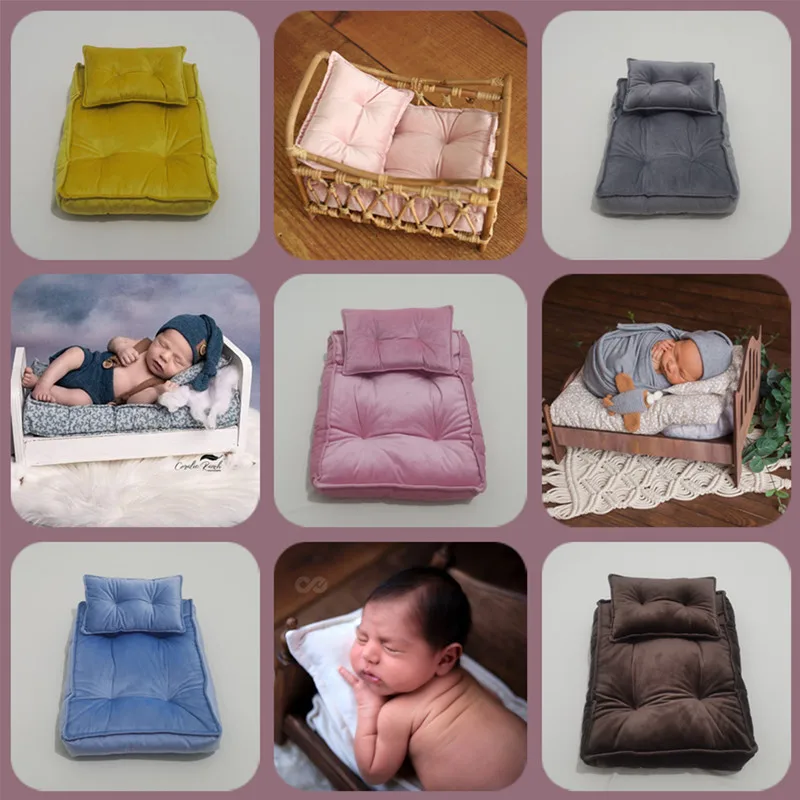 Mới Sinh Ra Chụp Ảnh Chống Đỡ Giường Handmade Cho Bé Búp Bê Giường Mây Giỏ Tre Cho Bé Bebe Sơ Sinh Đạo Cụ Chụp Ảnh Accessorie Phòng Thu