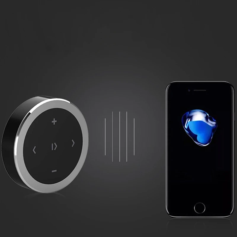 Mini botón multimedia inalámbrico compatible con Bluetooth, mando a distancia para volante de motocicleta y coche, reproducción de música MP3 para IOS y Android
