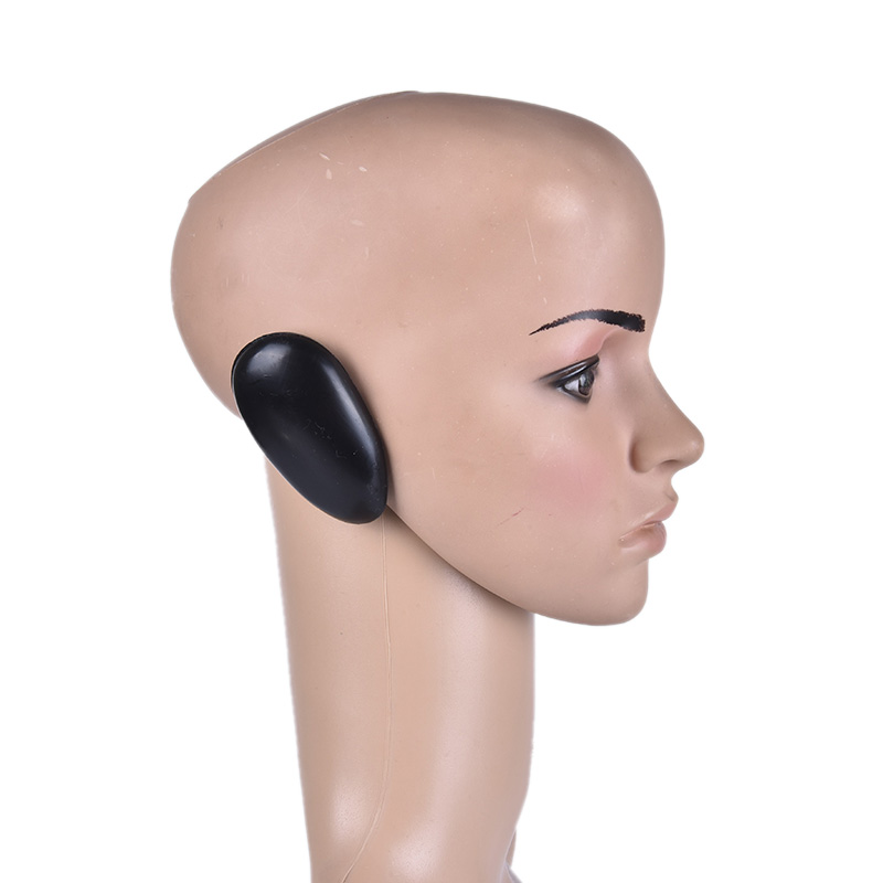 2 pçs protetor de tintura cabelo barbeiro profissional capa de ouvido plástico preto escudo salão cabeleireiro ferramentas estilo acessórios