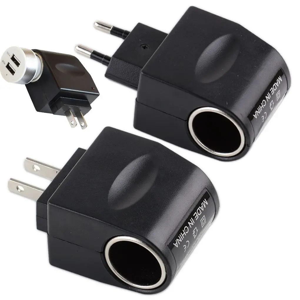 Hộ Gia Đình Sạc Xe Hơi Xì Gà Lửa 110V-220V AC Sang 12V DC Điện Tự Động Chuyển Đổi Adapter Ổ Cắm