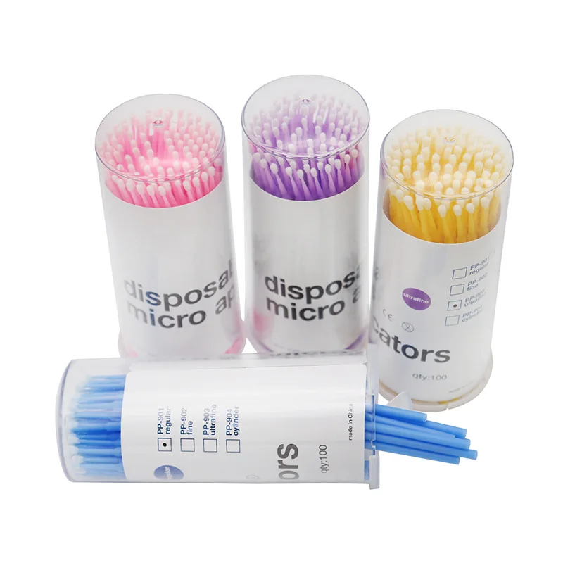 100 Chiếc Dùng Một Lần Micro Bàn Chải Mascara Hoa Dây Applicator Làn Mi Loại Bỏ Đầm Microbrush Cây Nối Mi Trang Điểm Dụng Cụ