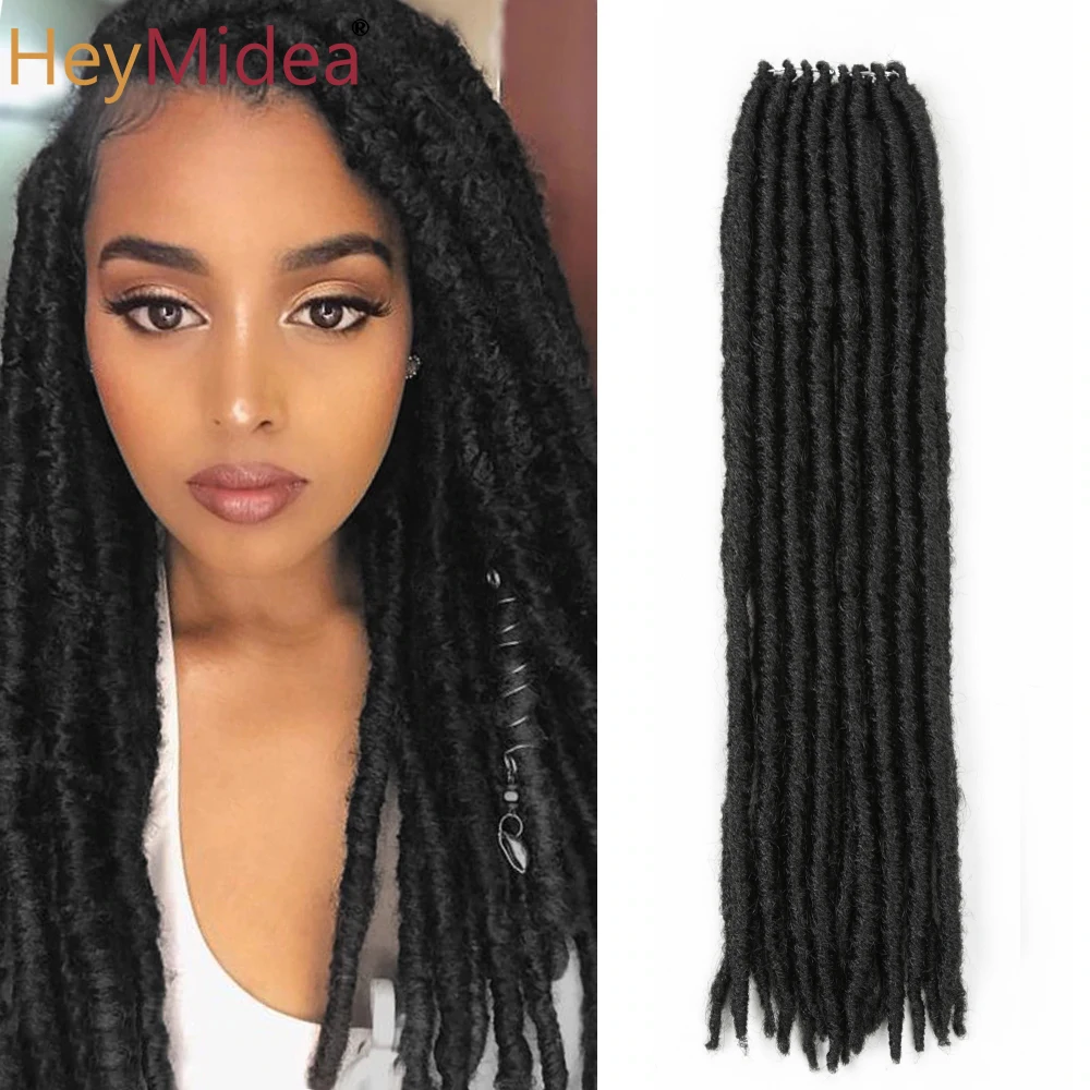 18Inch Thẳng Móc Xoắn Tóc Thắt Bím Tóc Tổng Hợp Phần Mở Rộng Kanekalon Sợi Bện Cho Nữ Màu Đen Tóc HeyMide
