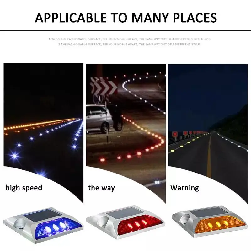 พลังงานแสงอาทิตย์ Cast อลูมิเนียม Spike กระพริบ Strobe โคมไฟรถบรรทุกแผนที่สวน Expressway ฝ่าอุปสรรค