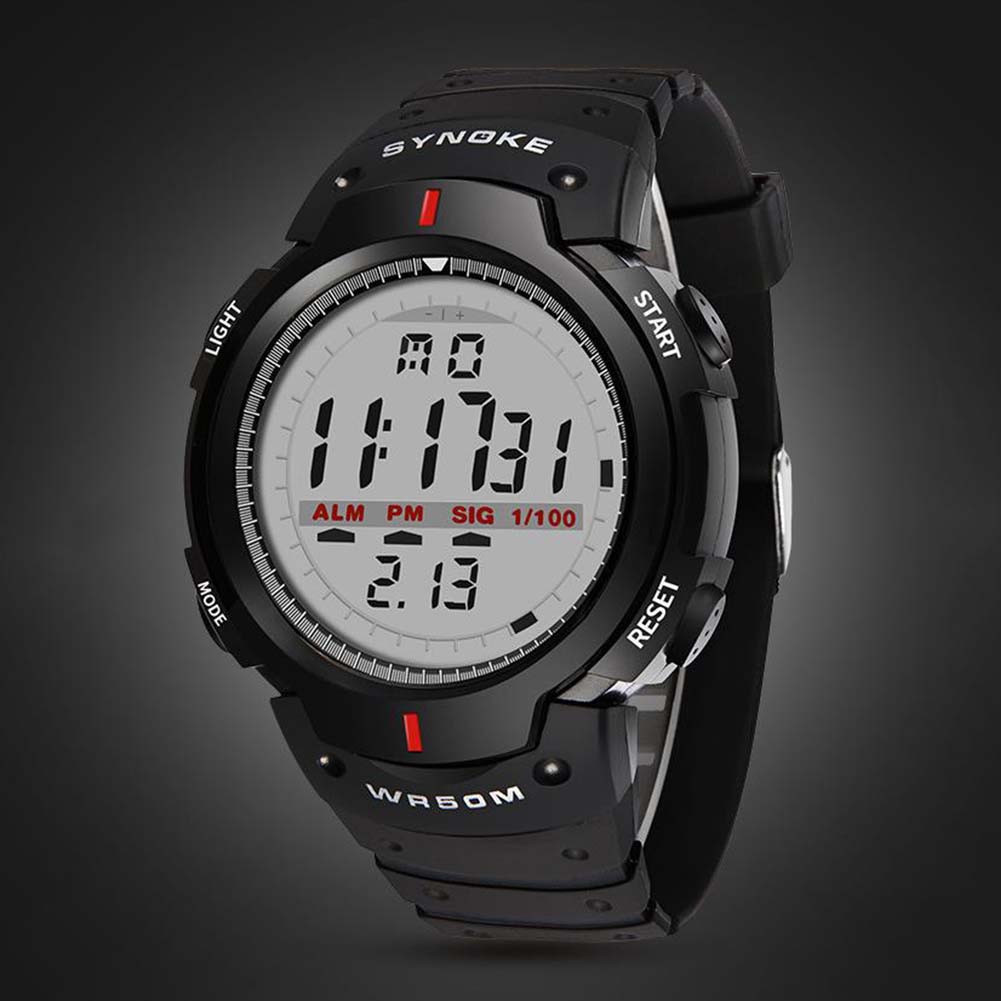 Reloj de pulsera Digital para hombre, cronógrafo luminoso con alarma y fecha, esfera grande, ideal para deportes al aire libre, a la moda