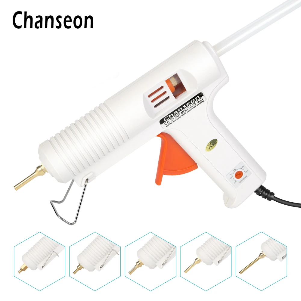 Chanseon 150W EU/Mỹ Súng Bắn Keo Thông Minh Có Thể Điều Chỉnh Nhiệt Độ Đầu Vòi Bằng Đồng Nóng Mõm Đường Kính 11Mm thủ Công Dụng Cụ Sửa Chữa