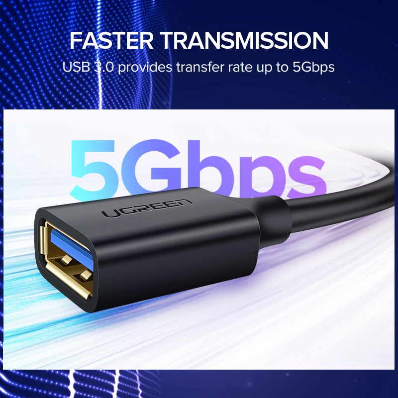 UGREEN Cáp Nối Dài USB 3.0 Cáp Dùng Cho Laptop Thông Minh Máy Tính, TV Xbox One SSD USB 3.0 2.0 Nối Dài Dây mini Nhanh Tốc Độ