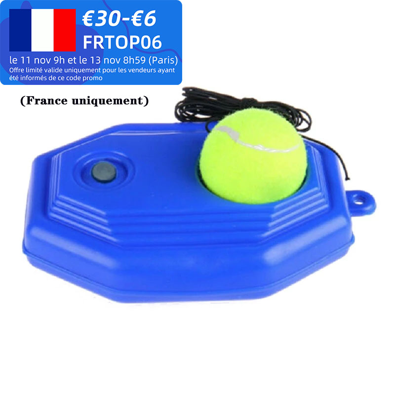 1 Juego de dispositivo de entrenamiento de tenis con pelota, suministros de tenis, ayuda para entrenamiento de tenis, herramienta de práctica para jugador de zócalo con Base de cuerda elástica