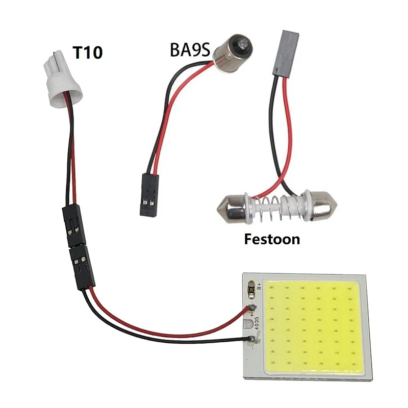 Trắng T10 W5w Cob 24SMD 36SMD 48SMD BA9S Led Xe Hơi Thông Biển Đèn Nội Thất Ô Tô Đọc Bóng Đèn Thân Cây Festoon 12V