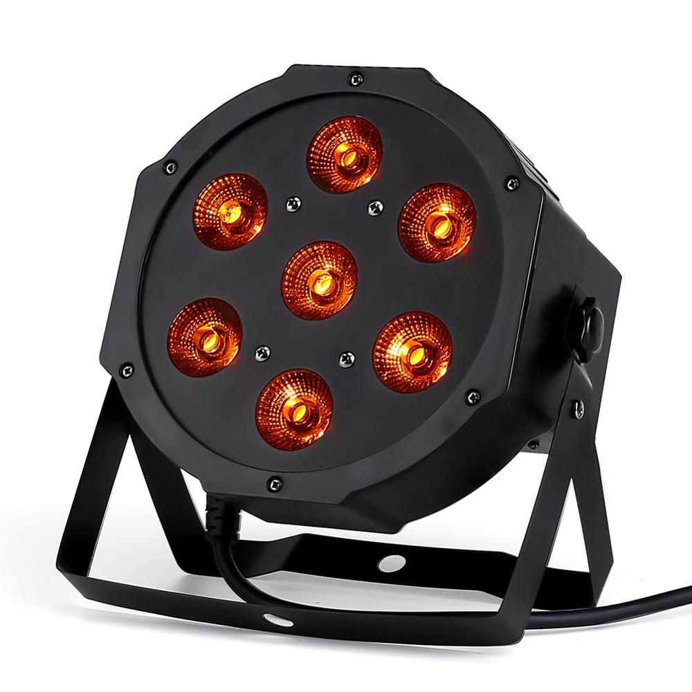 7x18W LED plano SlimPar RGBWA luz UV 6 en 1 LED DJ luz de lavado etapa dmx luz iluminación de escenario luz led con estuche de vuelo