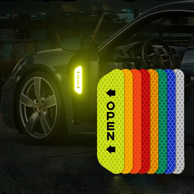 4 unids/set de pegatinas de advertencia de tiras reflectantes de coche para Nissan Qashqai J10 J11 Juke x-trail T32 Note Almera Teana pegatinas de puerta de coche