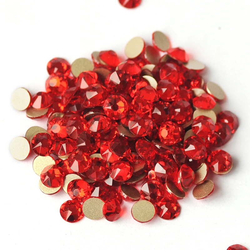 YANRUO 2088 No Hotfix 8 Big 8 Small DIY Strass Crystal Stick On Nails parte posterior plana Rhinestones para decoración de uñas