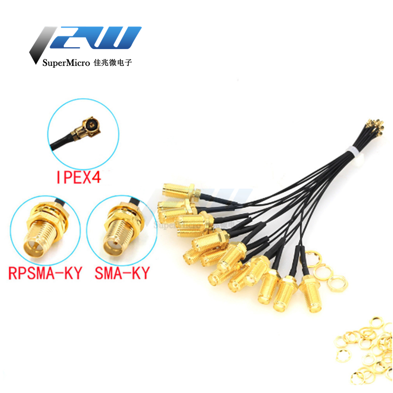 Cable Pigtail de enchufe SMA / RP-SMA hembra a MHF4 IPEX IPX RF para Mini tarjeta PCI de 0,81mm, placa WIFI intel de 10cm, 15cm, 20cm, 30cm, 2 piezas