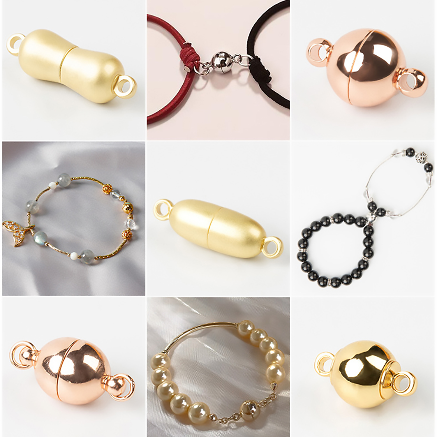 10-5 juegos de cierres magnéticos fuertes de acero inoxidable, conectores de cierre de extremo magnético para fabricación de joyería, accesorios para collar y pulsera DIY