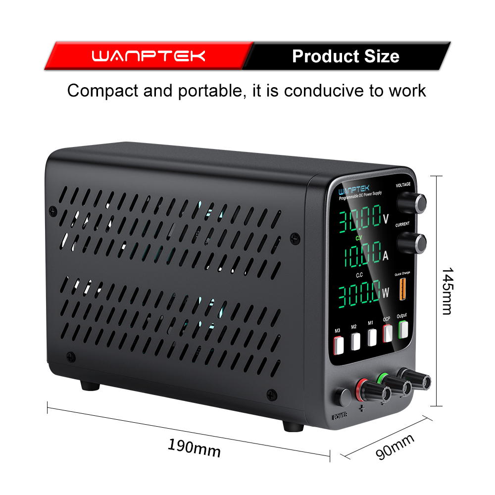Fuente de alimentación de laboratorio Wanptek 30V 5A 30V 10A 60V 5A 120V 3A Fuente de alimentación CC de banco ajustable