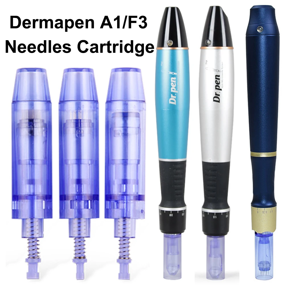 Dermapen A1 F3 Hộp Mực Ultima Lưỡi Lê Khe Cắm Dr Bút Kim Microneedle MTS PMU 1/3/5/7/9/12/36/42 Pin Nano Đầu Mặt Hộp Mực