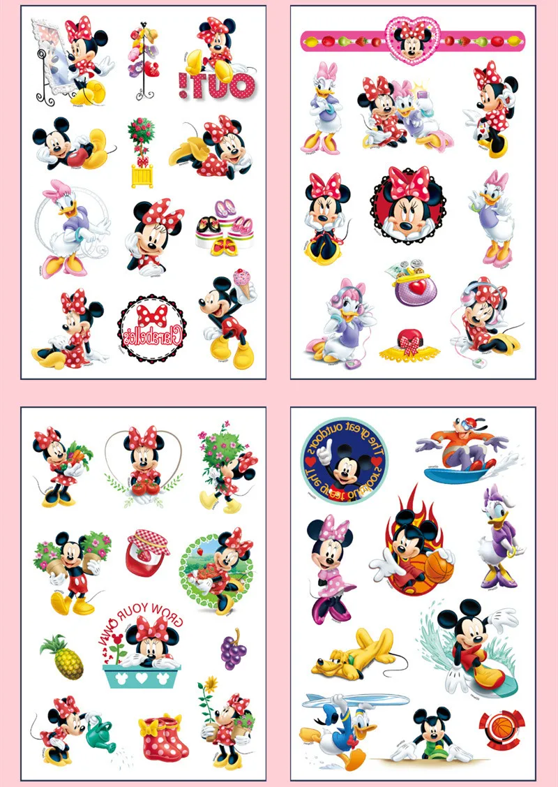 Disney Trẻ Em Tạm Thời Hình Dán Xăm Cô Gái Cậu Bé Đồ Chơi Chuột Mickey Minnie Nghệ Thuật Thân Thể Chống Thấm Nước Hình Dán Xăm Có Hộp Làm Quà Tặng