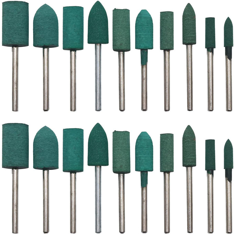 10PCS Rubber Ceramic Wool Felt Grinding Head Polishing Abrasive Wheel  Buffing Wheel for Dremel Rotary Power Tools 3mm Shank
