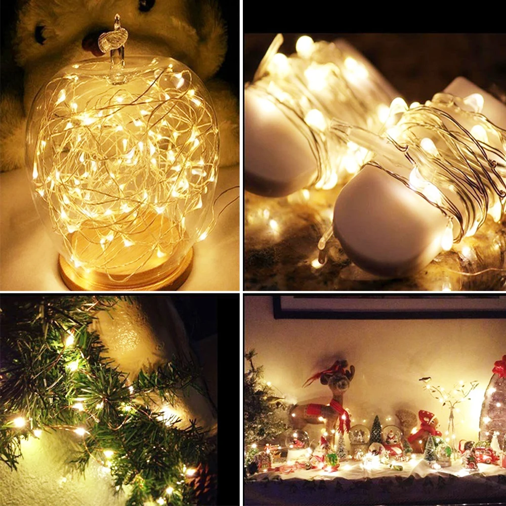 1 メートル 2 メートル 3 メートル 5 メートル防水バッテリーなしフェアリーライト LED ミニクリスマスライト銅線ストリングライト結婚式の花輪パーティー