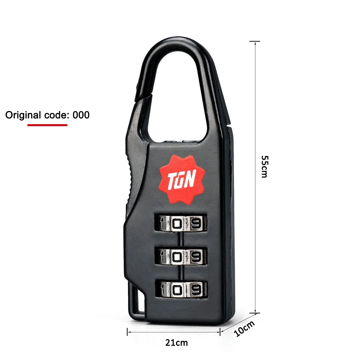 Tigernu สะดวกขนาดเล็กรหัสผสมรหัสล็อคกุญแจสีดำล็อค Padlock Lock กระเป๋าเดินทางสำหรับกระเป๋าซิปกระเป๋าเป้สะพายหลัง